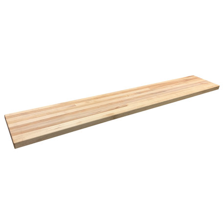 American-Made 1.5" Thick Butcher Block Shelf, Maple, 12" X 96"
