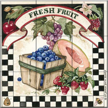 Tile Mural, Fresh Fruit by Sandi Gore Evans