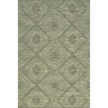 nuLOOM Alma Mid-Century Modern Machine Washable Area Rug, Sage Green 5' x 8'