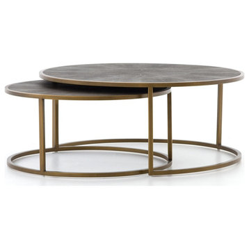 Kevin Nesting Coffee Table, Antique Brass