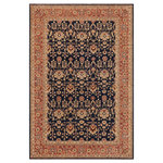 Bareens Designer Rugs - Shabby Chic Ziegler Eliz Blue Brown Hand-Knotted Wool Rug - 9'1'' x 12'0'' - Enhance the ambiance of your home with this magnificent Persian-influenced Turkish hand-knotted rug made by skilled artisans capable of creating the most exceptional vegetable dyes and hand-spun wool. This exquisite handmade rug is a one-of-a-kind Peshawar Kafkaz, otherwise identified as Chobi, Chobi Peshawar, Oushak, or Ziegler rug. These handmade rugs are crafted in Pakistan utilizing superior-quality wool imported from Australia, New Zealand, and Korea in two types of weaves: the Persian weave and the Mori weave. This rug is meticulously crafted by hand using the finest natural vegetable dyes extracted from local plants. The artisans use a blend of hand-spun local and fine merino wool, resulting in a rug with a compelling texture, higher lanolin content, and longer staple. The artisans occasionally incorporate natural or artificial silk into the pile to enhance specific motifs. The finished product is an awe-inspiring execution of flawless design and an understated palette that exudes elegance.