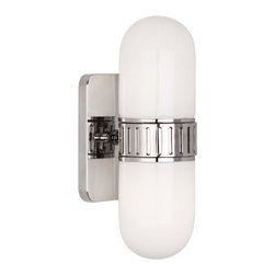 Jonathan Adler Rio Sconce Nickel White Glass Shade - Everyday Glasses