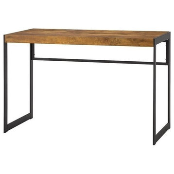 Bowery Hill Writing Desk in Antique Nutmeg and Gunmetal