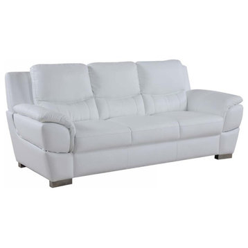 Palmiotto Contemporary Premium Genuine Leather Match Sofa, White