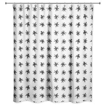 Black and White Asterisk Shower Curtain