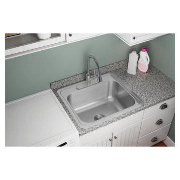 DCR2522103 Pursuit Stainless Steel 25" x 22" Drop-in Laundry Sink, 2 Holes