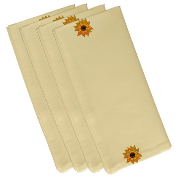 El Girasol Feliz Flower Print Napkin, Yellow, Set of 4