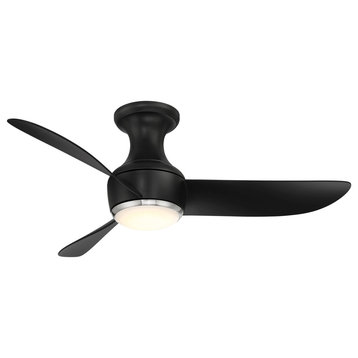 Corona 3-Blade Flush Mount Ceiling Fan, Brushed Nickel/Matte Black
