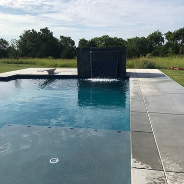 Custom Modern Pool with Grotto/Waterfall