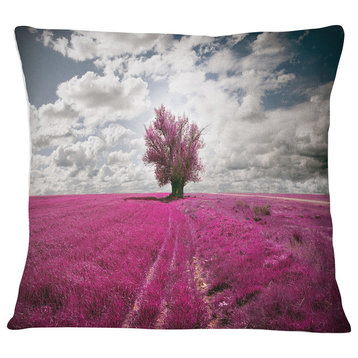 Purple Tree Dreamscape Landscape Photography Throw Pillow, 16"x16"