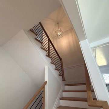 Project #140 | White Oak Staircase with Horizontal Bar Rail