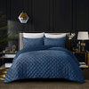 Navy Blue Twin Polyester 220 Thread Count Washable Down Comforter Set