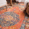 Persian Olivia Area Rug, Rectangle, Orange, 5'x7'5"