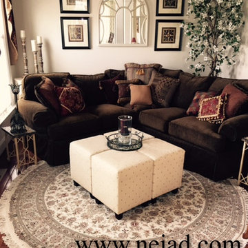 Round Oriental Rug in Bucks County PA Client's Home