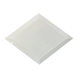 Abolos - White 6"x8" Beveled Diamond Glass Subway Backsplash Tile, Set of 80 - Wall And Floor Tile