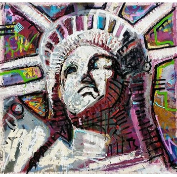 Large Wall Art New York CIty Statue of Liberty 36"x36" by Matt Pecson