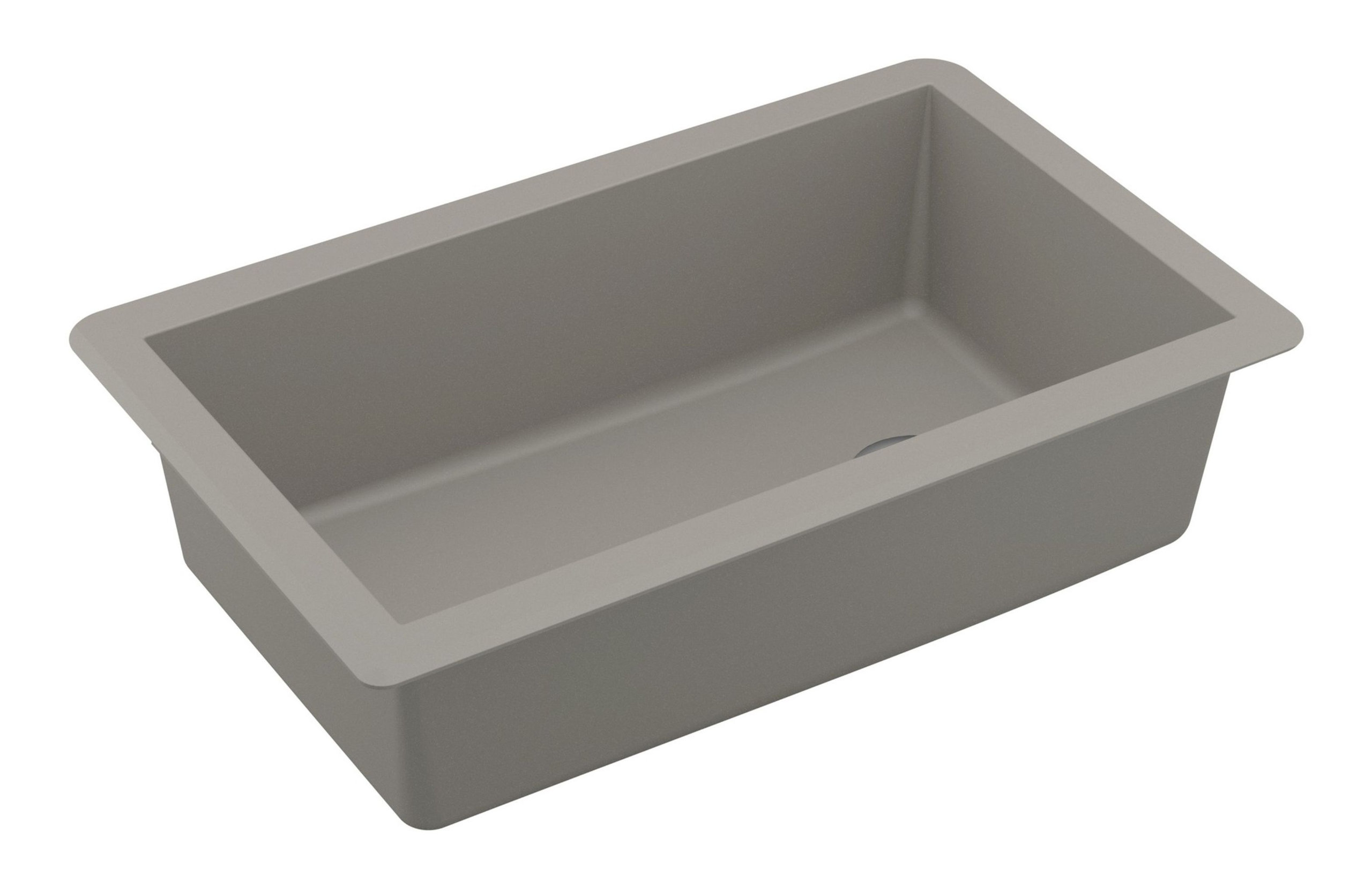 Karran Undermount Quartz 32" Single Bowl Kitchen Sink Kit, Concrete