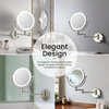 Circular LED Wall Mount Magnifying Make Up Mirror, Brushed Nickel