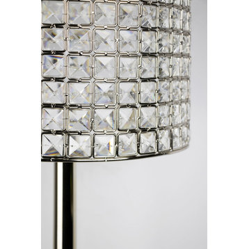25.75" Polished Nickel Modern Glam Table Lamp
