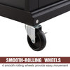 HomCom Wood Stainless Steel Multi- Storage Rolling Kitchen Island Utility Cart