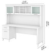 Somerset 72" Office Desk With Hutch, White