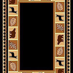 Furnishmyplace - Wildlife Bear Moose Rustic Lodge Cabin Area Rug, Black, 7'8"x10' - Contemporary Area Rug: Designed to grace your living rooms, study area, bedrooms, hallways and entryways, this floor carpet enhances the overall aesthetic appearance of the surrounding. It can blend well with minimalistic decor settings. Materials Used: This indoor area rug is made with polypropylene - known for its remarkable resistance against everyday wear and tear. The quality craftsmanship offers durability to withstand the test of time. Contemporary Design: Featuring small motifs of bear, moose and leaves, this machine-made rug adds a distinctive visual appeal to the surroundings. The striking contrast of light and dark colors lend a mystical contemporary touch to its overall appeal. Easy Maintenance: The rectangular area rug is designed to offer long-lasting performance. It has a stain resistant surface that serves as a safe spot for kids to play and makes cleanup a breeze.