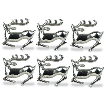 DII Silver Stag Napkin Ring, Set of 6