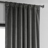 Heritage Plush Velvet Curtain Single Panel, Pepper Grey, 50"x96"