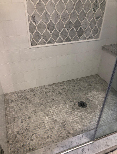 Marble Shower Floor Not Drying It S, How To Tile An Uneven Shower Floor
