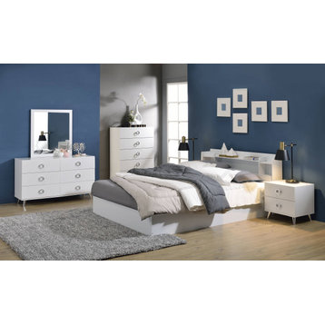 ACME Queen Bed, White Finish