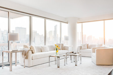 Example of a minimalist living room design in New York
