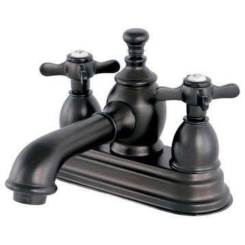 4" Centerset Bathroom Faucet WithBrass Pop-Up, Oil Rubbed Bronze