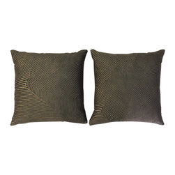 Textured Brown Zebra Pattern Pillow Pair - Products