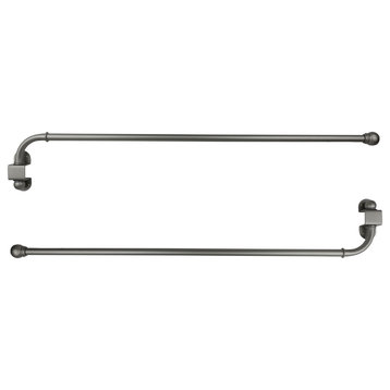 Urbanest 1/2” Adjustable Wall Mounted Swing Arm Rods 24"-38", Pewter, Set of 2