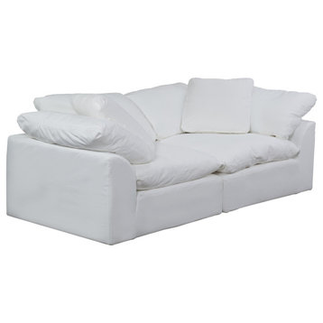2PC Slipcovered Modular Sectional Sofa | White