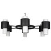 Socrates Chandelier, Steel with Black Finish