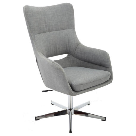 Hanover Harrison Stationary Office Chair, Gray With Chrome Base, Hoc0013