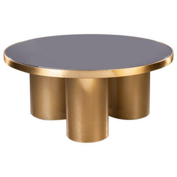 Balmain Modern Round Coffee Table, Gold