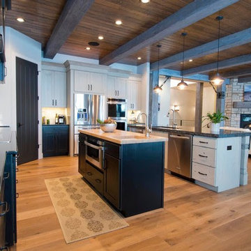 Quartz Kitchen Countertops - Laminted (Double Thickness) Island with Broken Edge