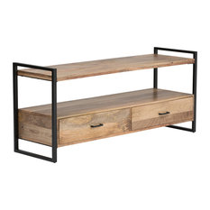 Riverside Solid Mango Wood TV Media Stand, Natural