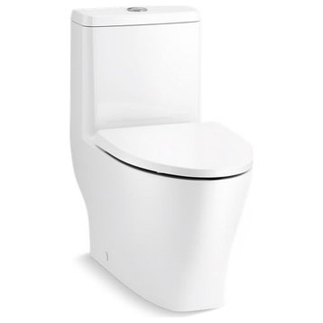 Kohler Reach Curv 1-Piece Elongated Dual-Flush Toilet, White