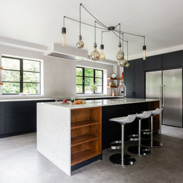 Grey Critall-Style Kitchen by Neil Norton Design