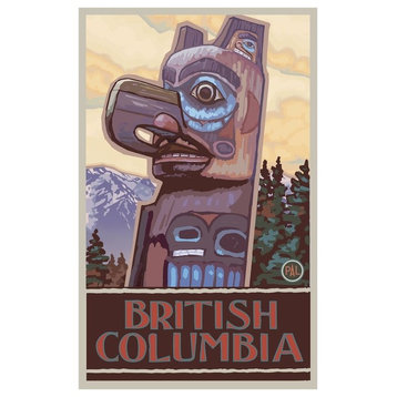 Paul A. Lanquist British Columbia Canada Totem Pole Art Print, 24"x36"