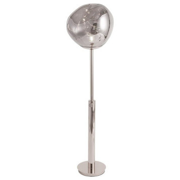 Frauenfeld | Lava Stone LED Lights Dimmable Floor Lamp, Silver