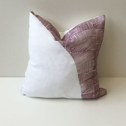 Sunset in Fig on White Belgian Linen - Decorative Pillows