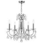 Crystorama - Othello 5 Light Clear Crystal Polished Chrome Chandelier - Classic like a timeless piece of jewelry, the Othello collection dazzles with traditional glamour. This lavish fixture is decorated with swags of faceted cut crystal jewels, optimally cut for awe inspiring sparkle. These fixtures add the perfect bit of glam to any room, and are sure to catch the eye and the light.
