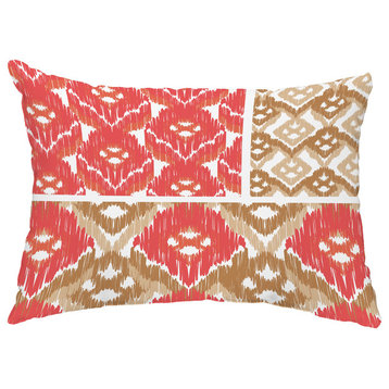 Free Spirit 14"x20" Decorative Abstract Outdoor Throw Pillow, Coral