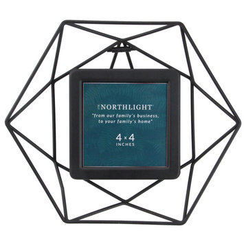 8" Contemporary Hexagonal 4" x 4" Photo Picture Frame Black