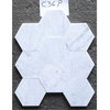 6" Hexagon Carrara Italian Marble Venato Carrera White Tile Polished, 100 piece