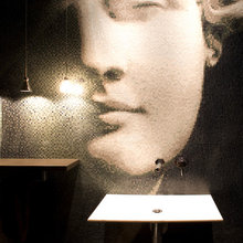 powder room tile mural